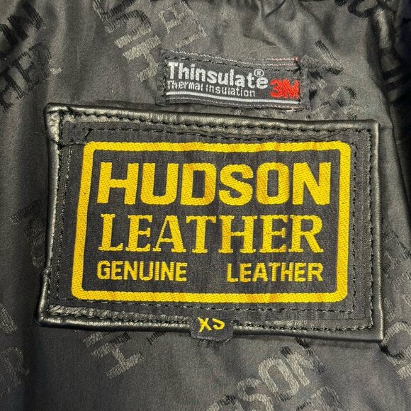 Vintage Hudson Leather Jacket Womens XS (RUNS BIG) 3M Thinsulate Biker Belted - Picture 12 of 16